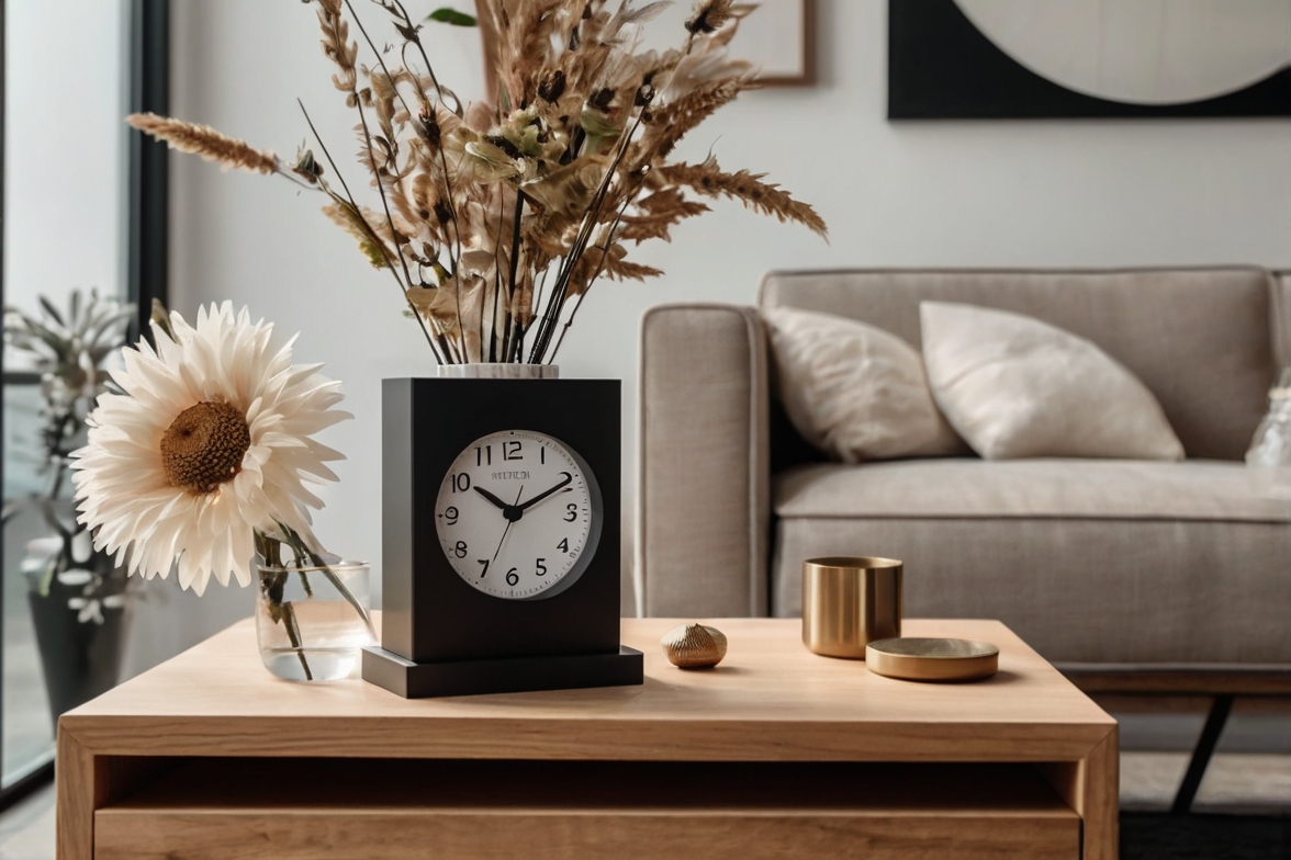 Đồng hồ bàn tối giản - đồng hồ decor de bàn