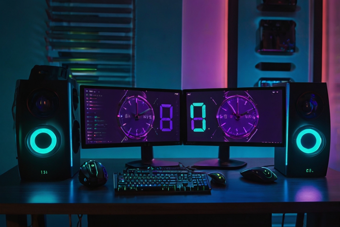 Đồng hồ gaming LED - đồng hồ decor gaming